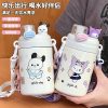 大容量冰霸杯高颜值女生巨无霸大嘴水杯便捷带吸管茶漏花茶塑料杯